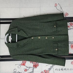 St John Collection Green and Black Blazer Size 8